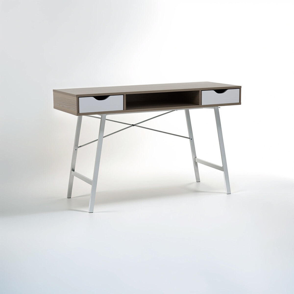 Penzance Two Drawer Light Oak Veneer Desk
