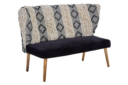 Granada Black and White Moroccan Design Bench