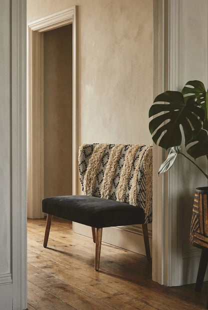Granada Black and White Moroccan Design Bench
