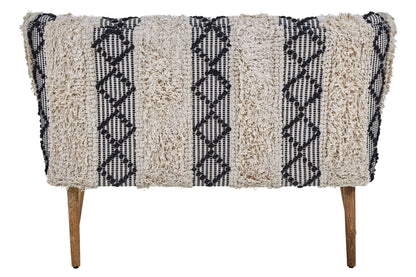 Granada Black and White Moroccan Design Bench