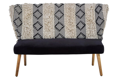 Granada Black and White Moroccan Design Bench