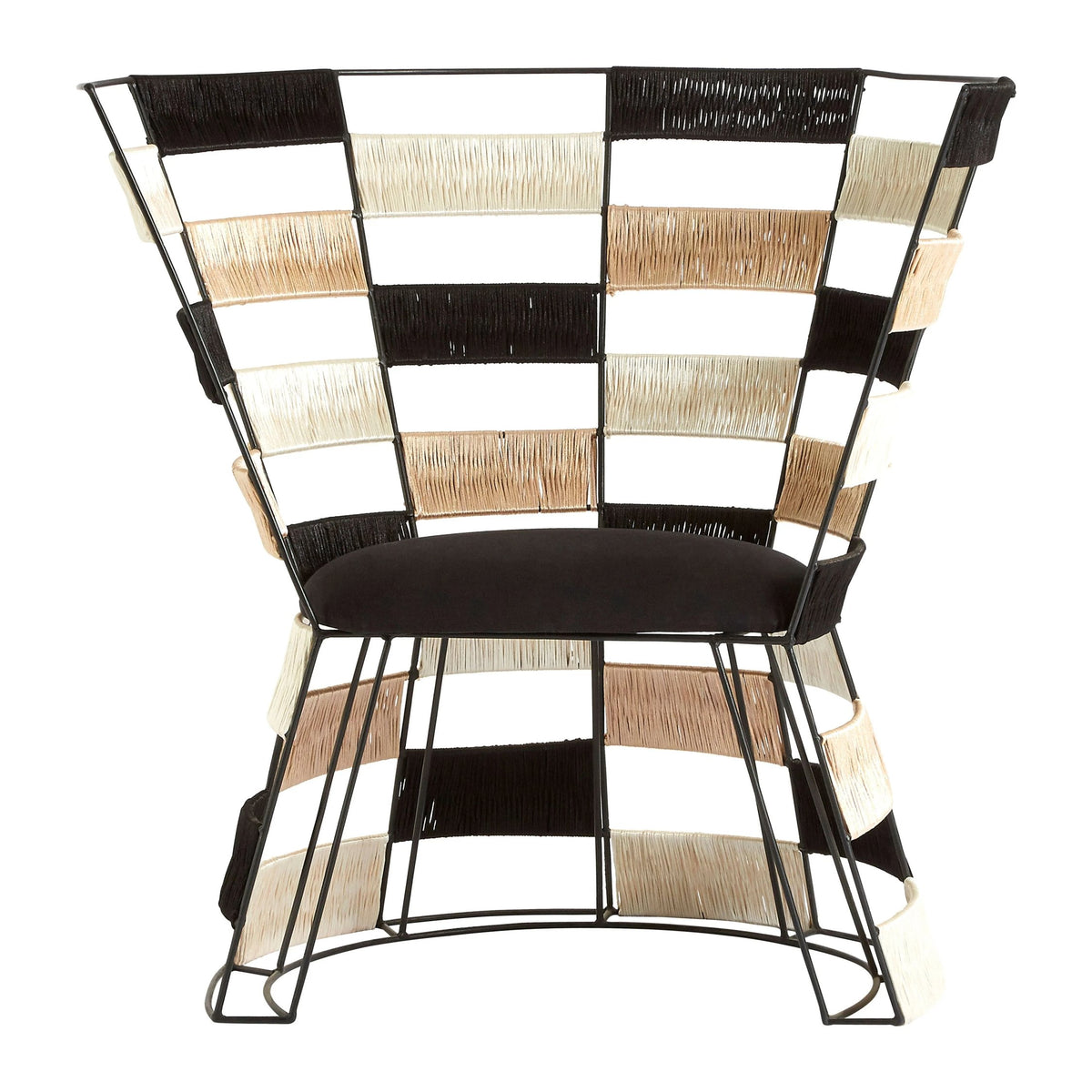 Porto Beige and Black and White Woven Chair