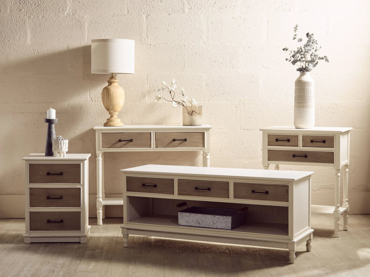 Savoy 3 Drawer White Wooden Sideboard
