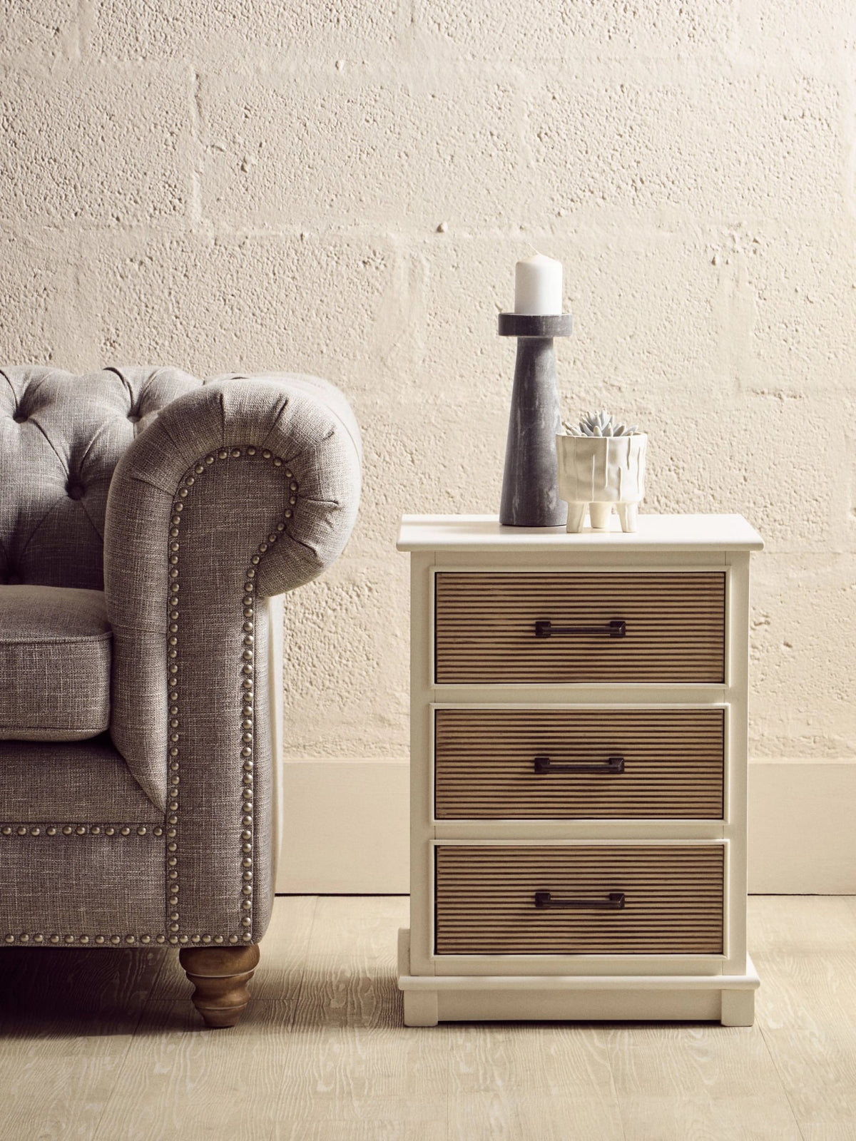 Savoy White Wooden Chest of 3 Drawer