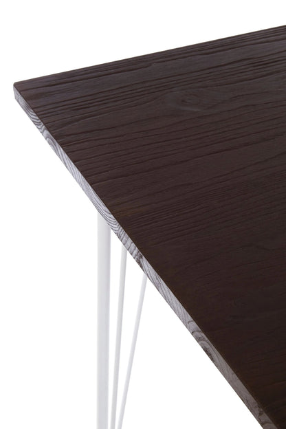 Madison Metal and Elm Wood Square Dining Table 