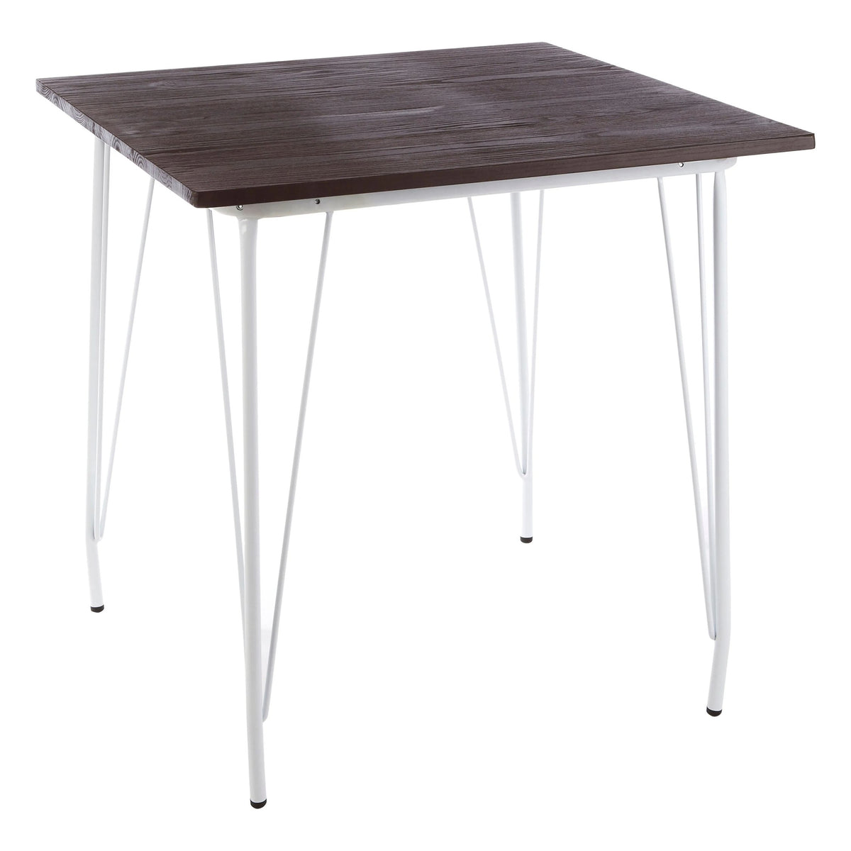 Madison Metal and Elm Wood Square Dining Table 