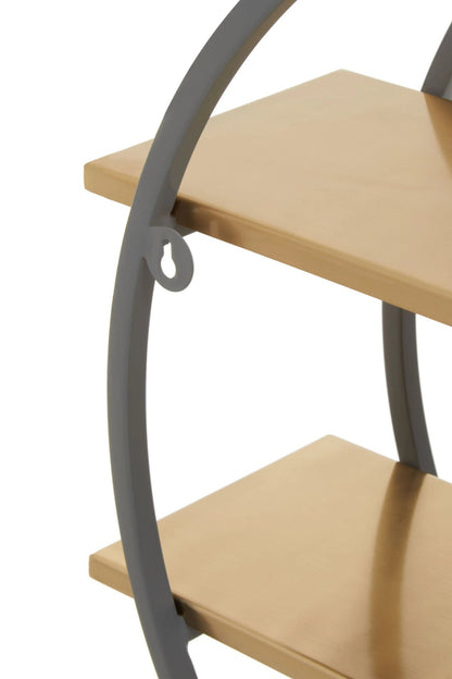 Devon Grey and Gold Finish Two Tier Wall Shelf