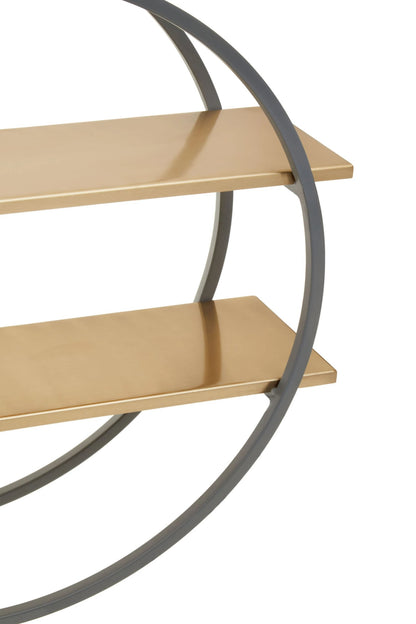 Devon Grey and Gold Finish Two Tier Wall Shelf