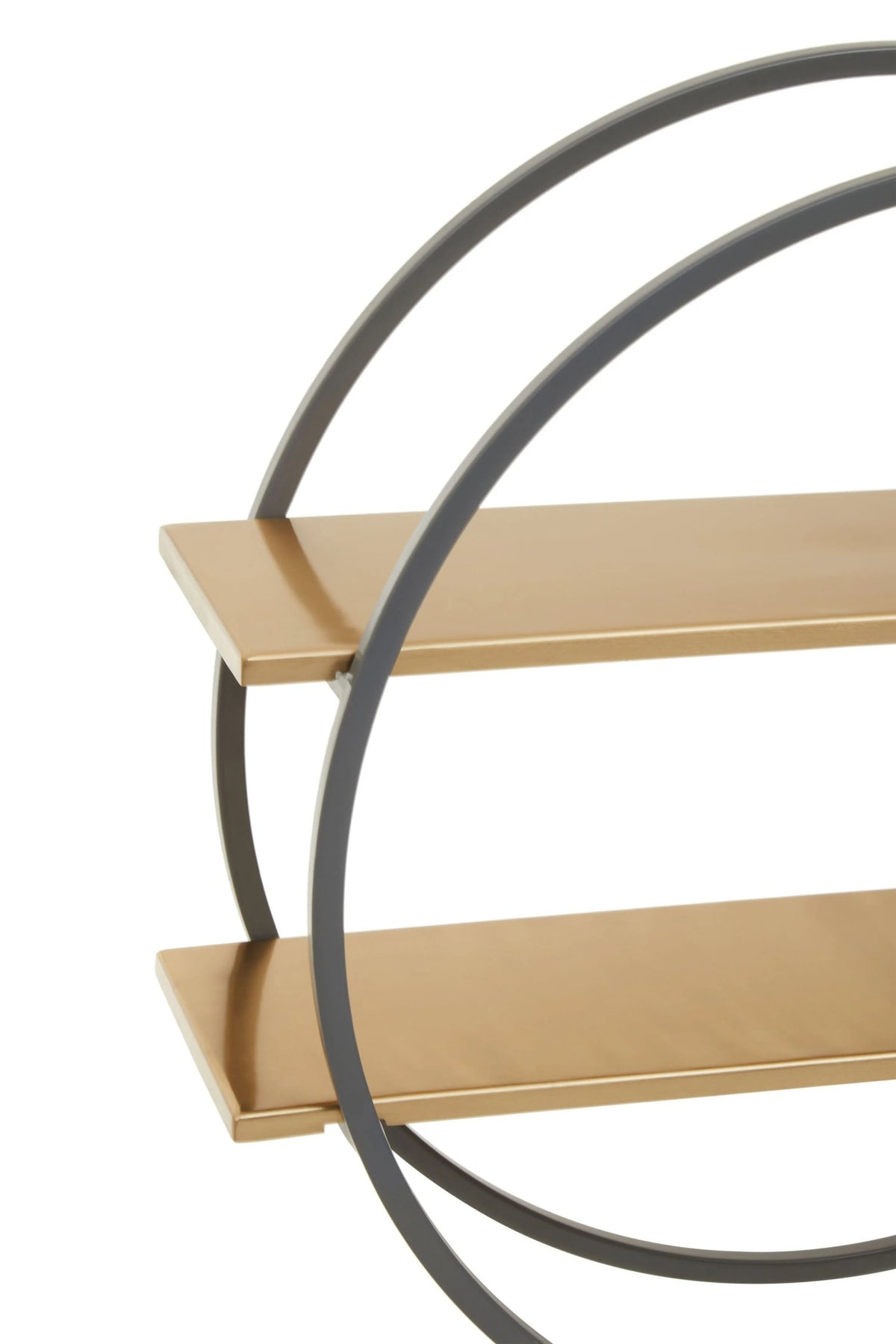Devon Grey and Gold Finish Two Tier Wall Shelf