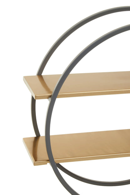 Devon Grey and Gold Finish Two Tier Wall Shelf
