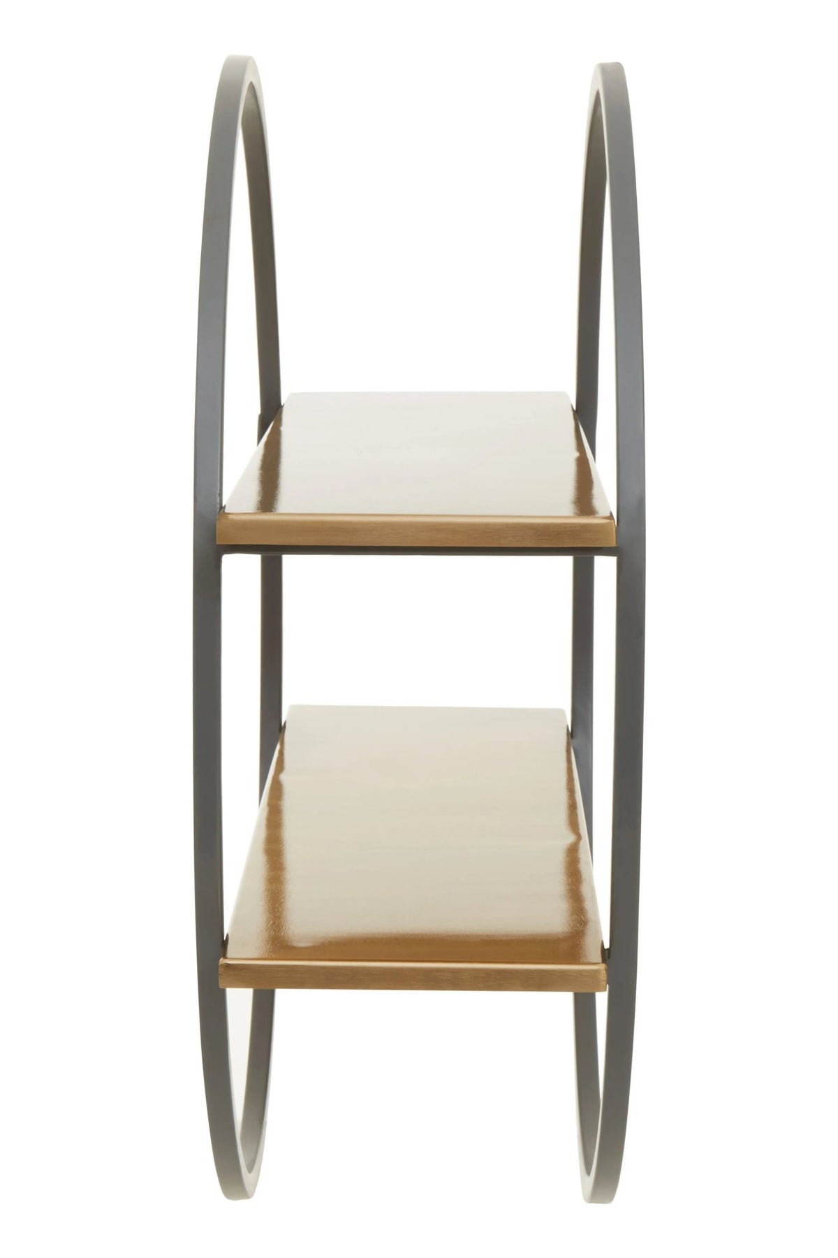 Devon Grey and Gold Finish Two Tier Wall Shelf