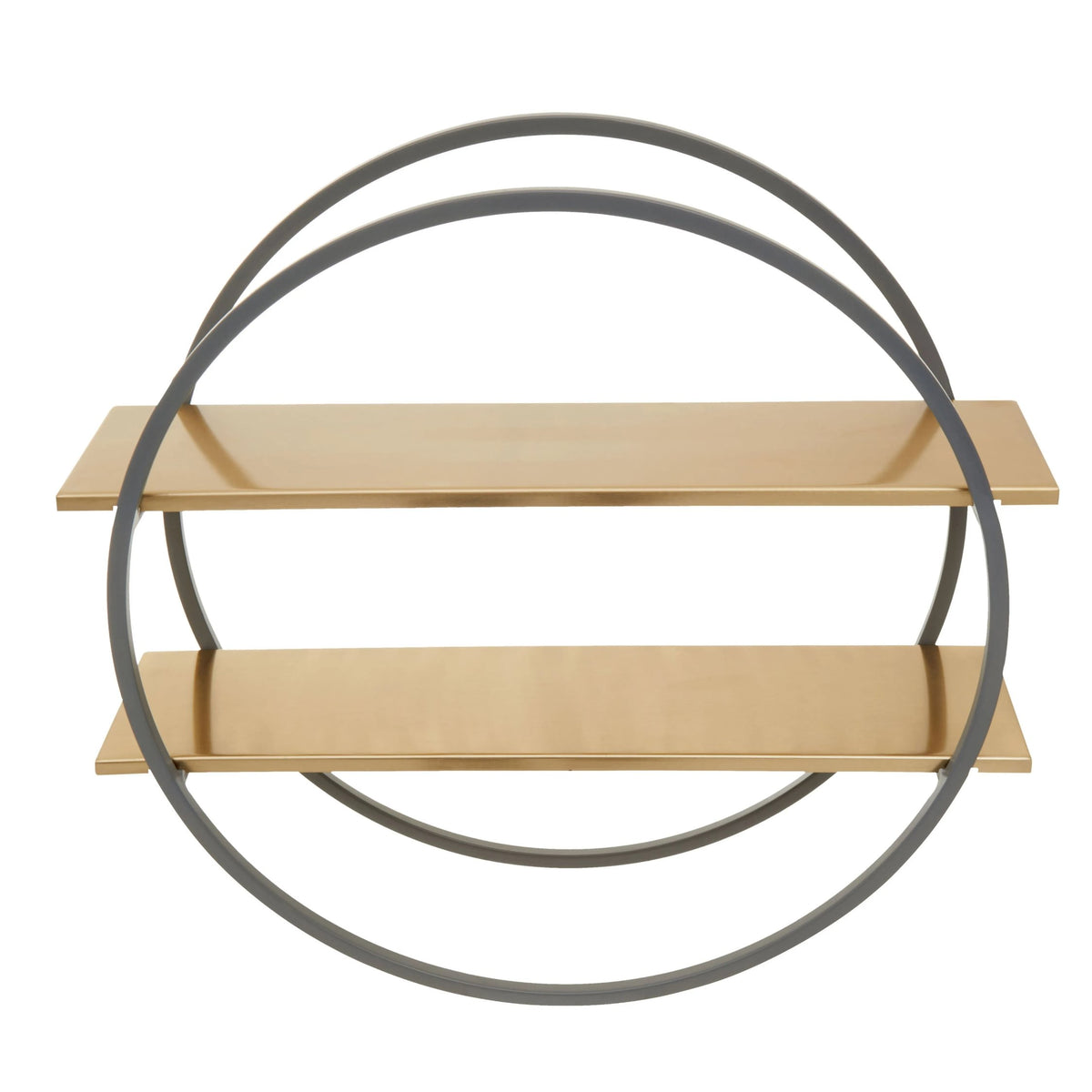 Devon Grey and Gold Finish Two Tier Wall Shelf
