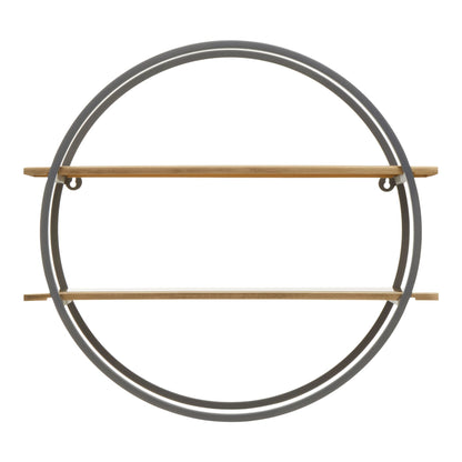 Devon Grey and Gold Finish Two Tier Wall Shelf