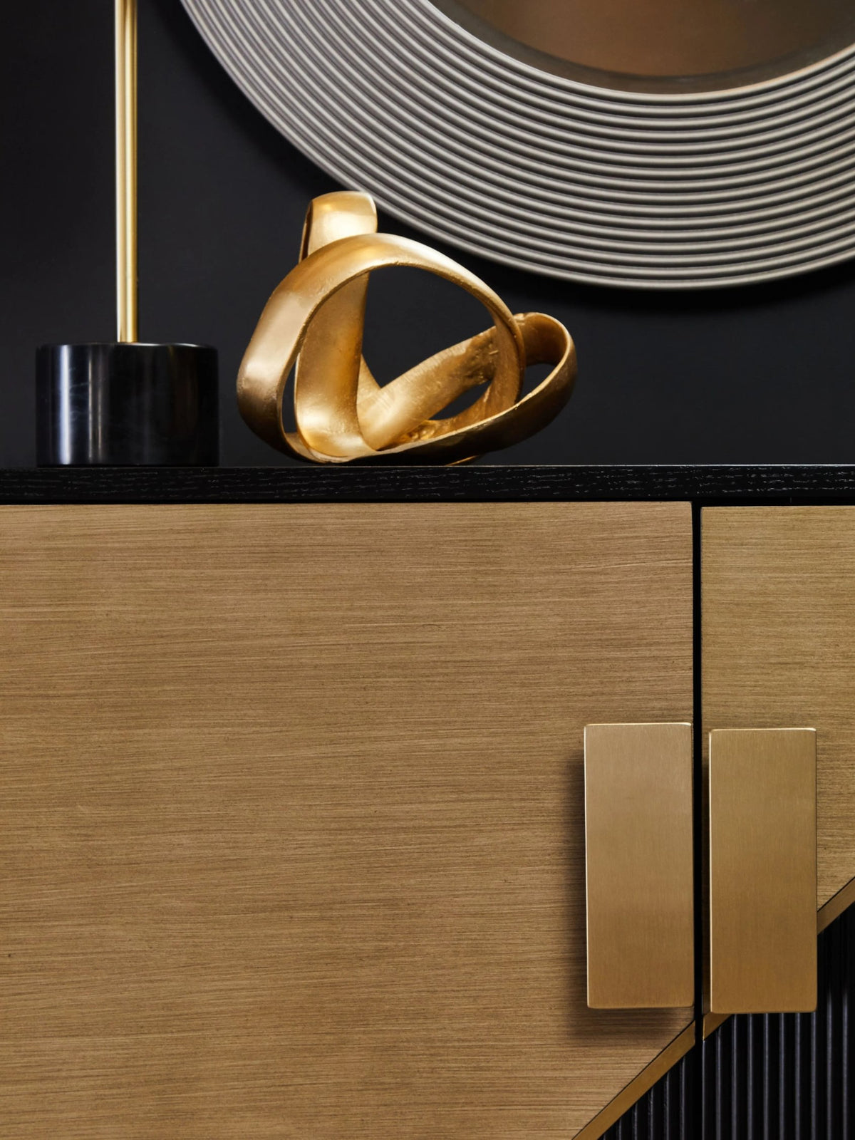 Lisbon Black and Gold Two Door Sideboard