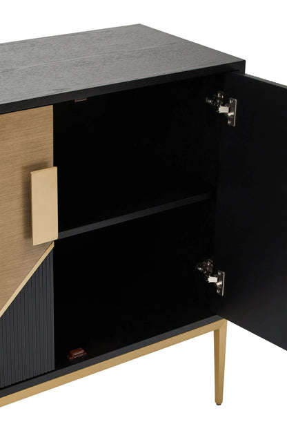 Lisbon Black and Gold Two Door Sideboard