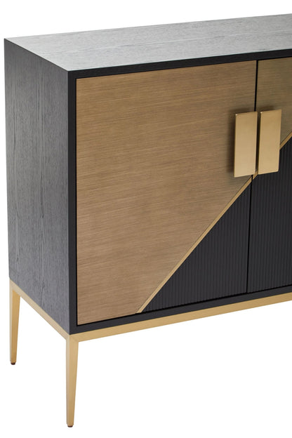 Lisbon Black and Gold Two Door Sideboard