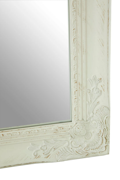 Clifton Antique White Ornate Full Length Wall Mirror