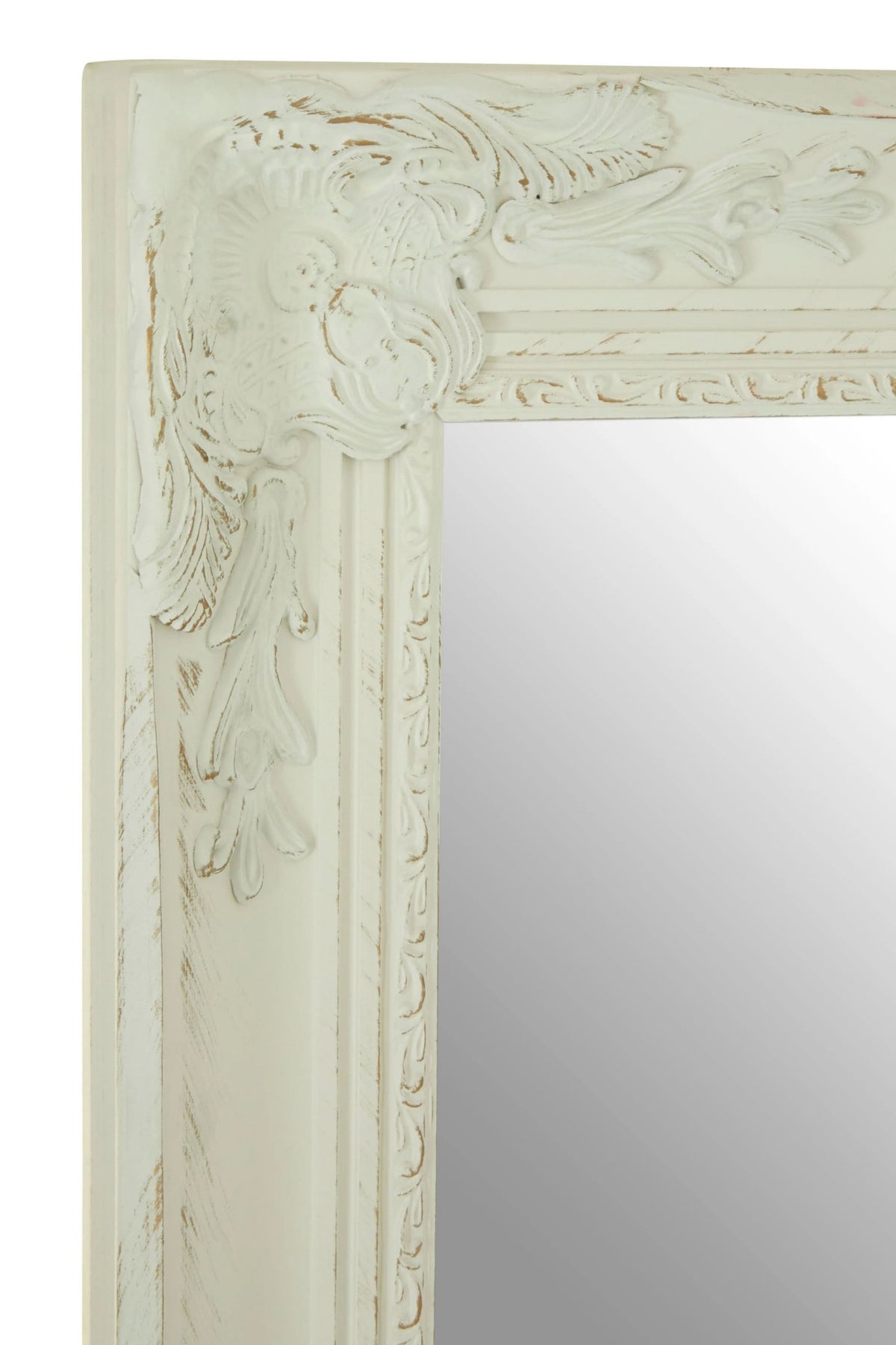 Clifton Antique White Ornate Full Length Wall Mirror