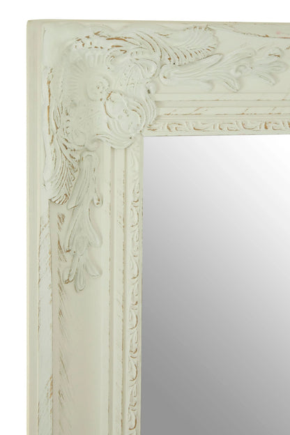 Clifton Antique White Ornate Full Length Wall Mirror