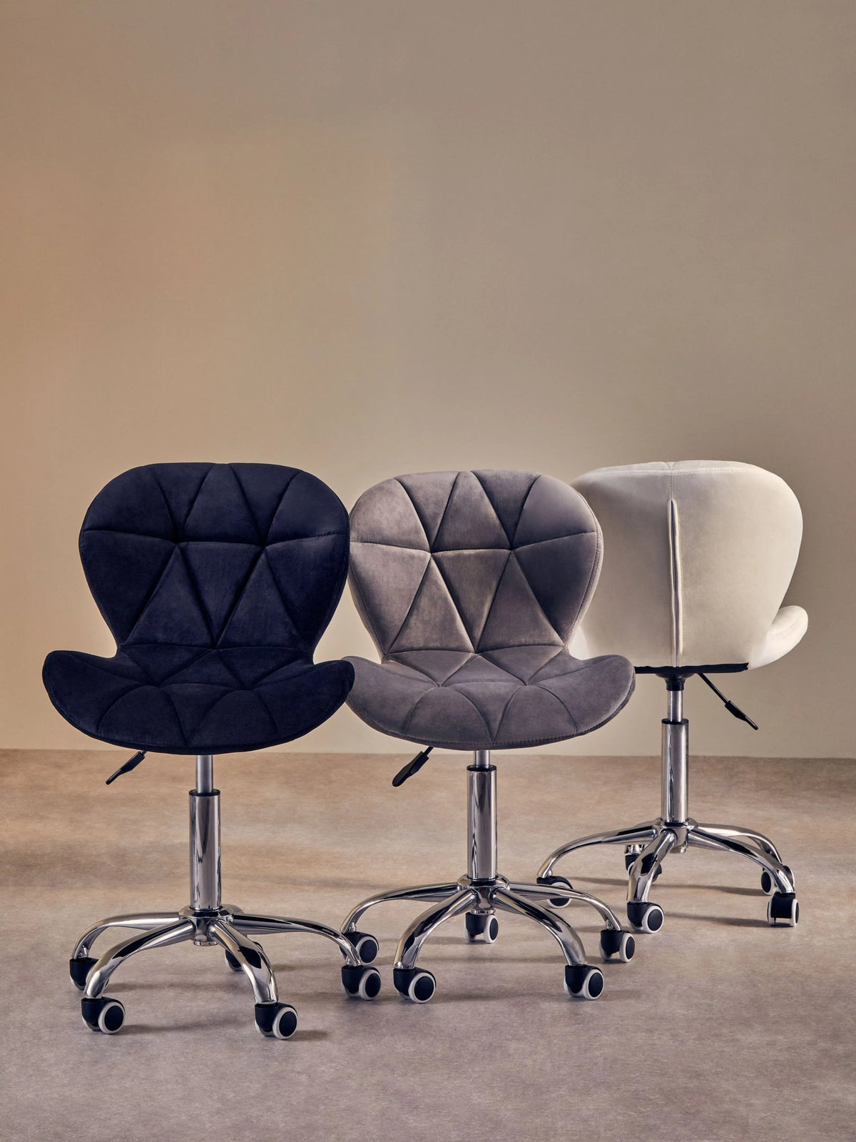 Corfe Velvet Quilted Home Office Chair #colour_black