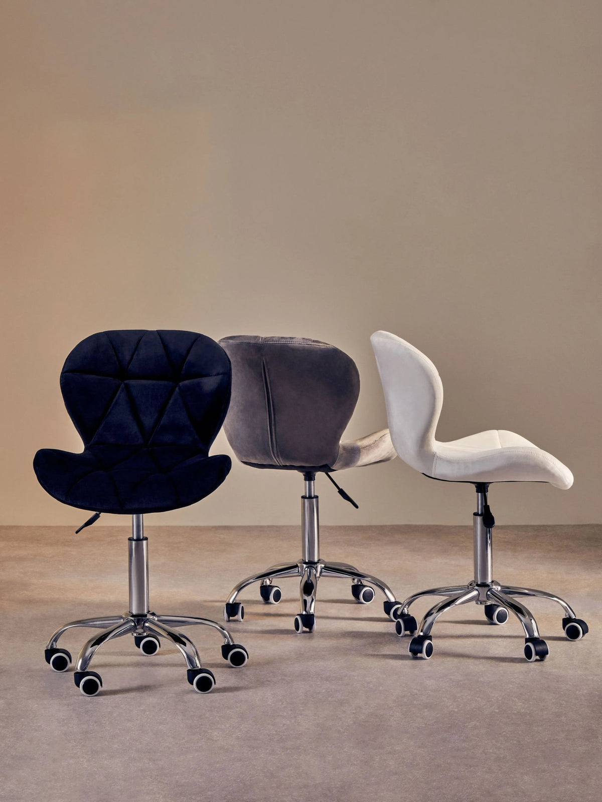 Corfe Velvet Quilted Home Office Chair #colour_black