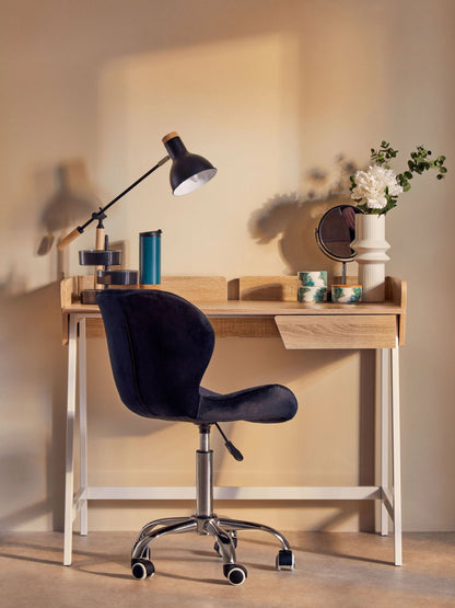 Corfe Velvet Quilted Home Office Chair 