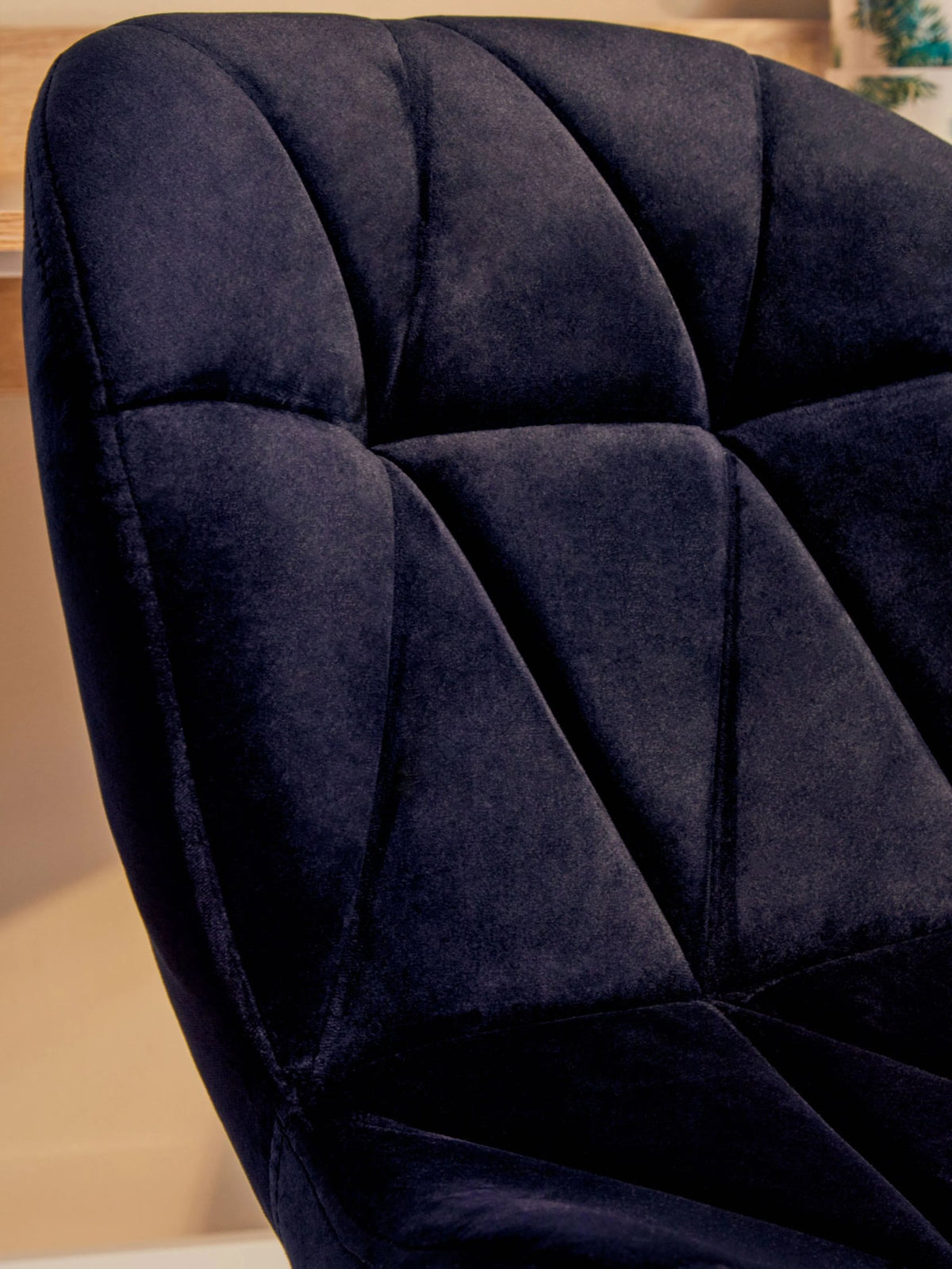 Corfe Velvet Quilted Home Office Chair 