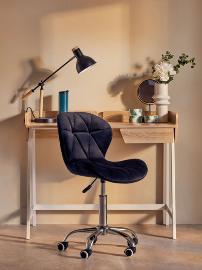 Corfe Velvet Quilted Home Office Chair 