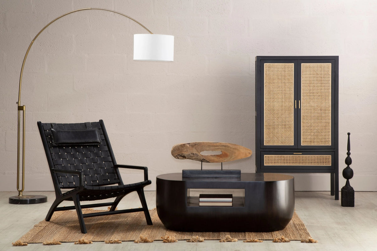Seville Black Leather Woven Chair #colour_natural