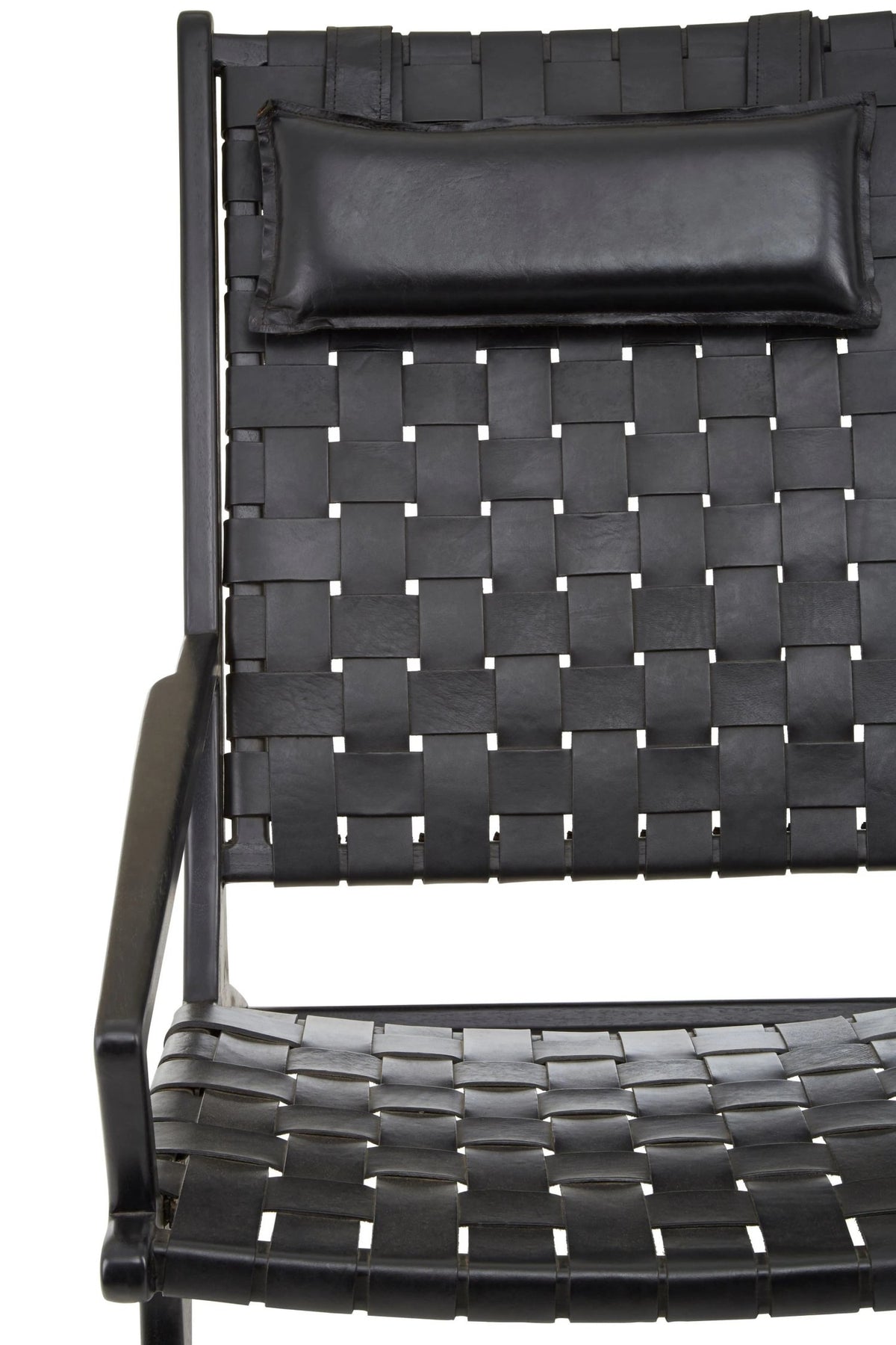 Seville Black Leather Woven Chair #colour_natural