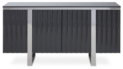 Sandringham Four Door Grey Gloss Finish Sideboard