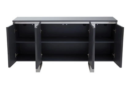 Sandringham Four Door Grey Gloss Finish Sideboard