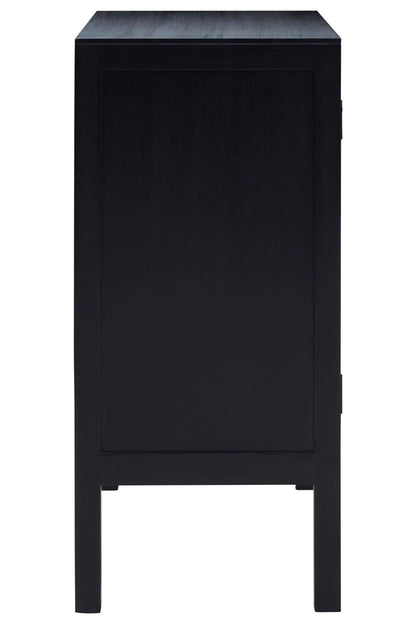 Hudson Black Sideboard with Two Rattan Doors