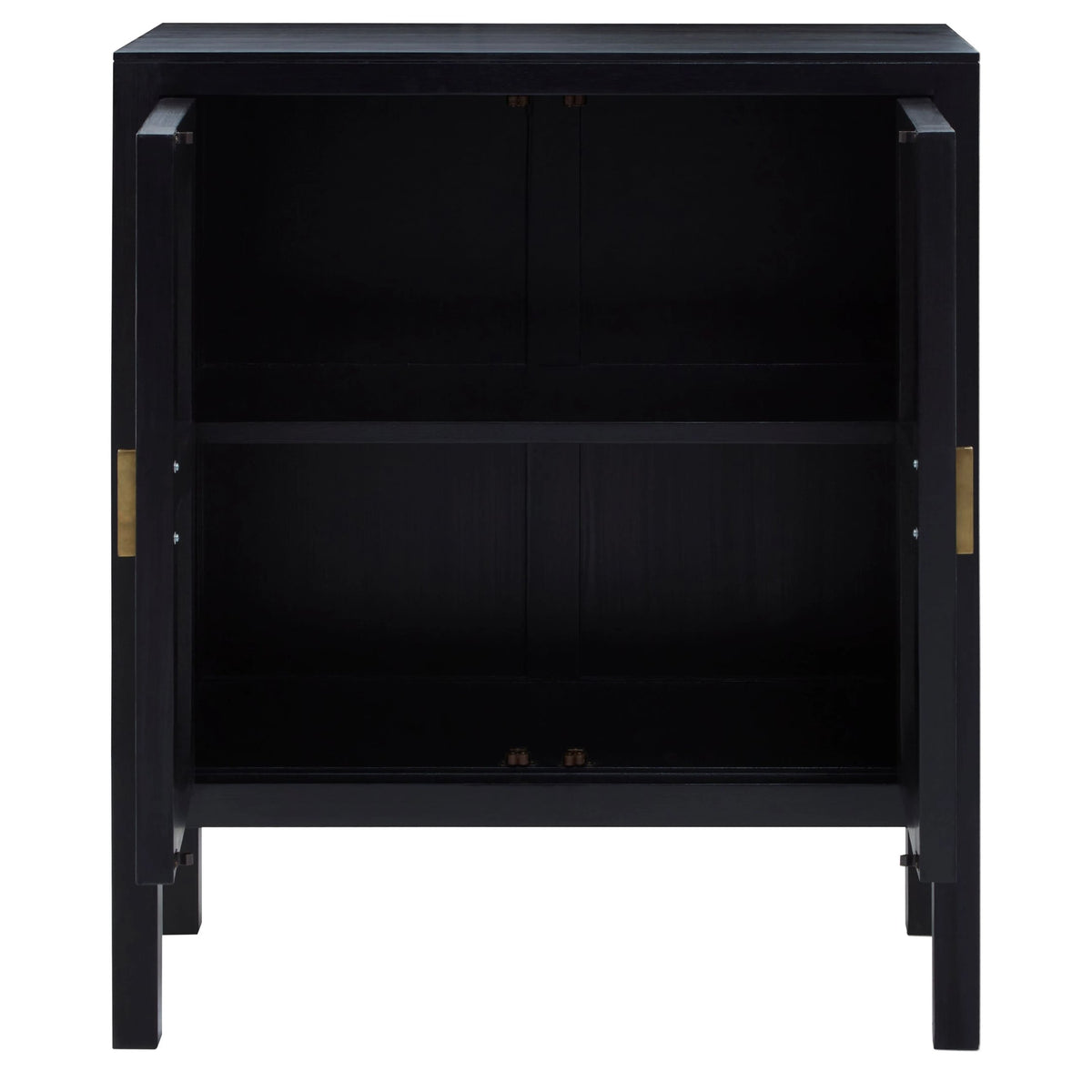 Hudson Black Sideboard with Two Rattan Doors