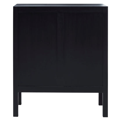 Hudson Black Sideboard with Two Rattan Doors