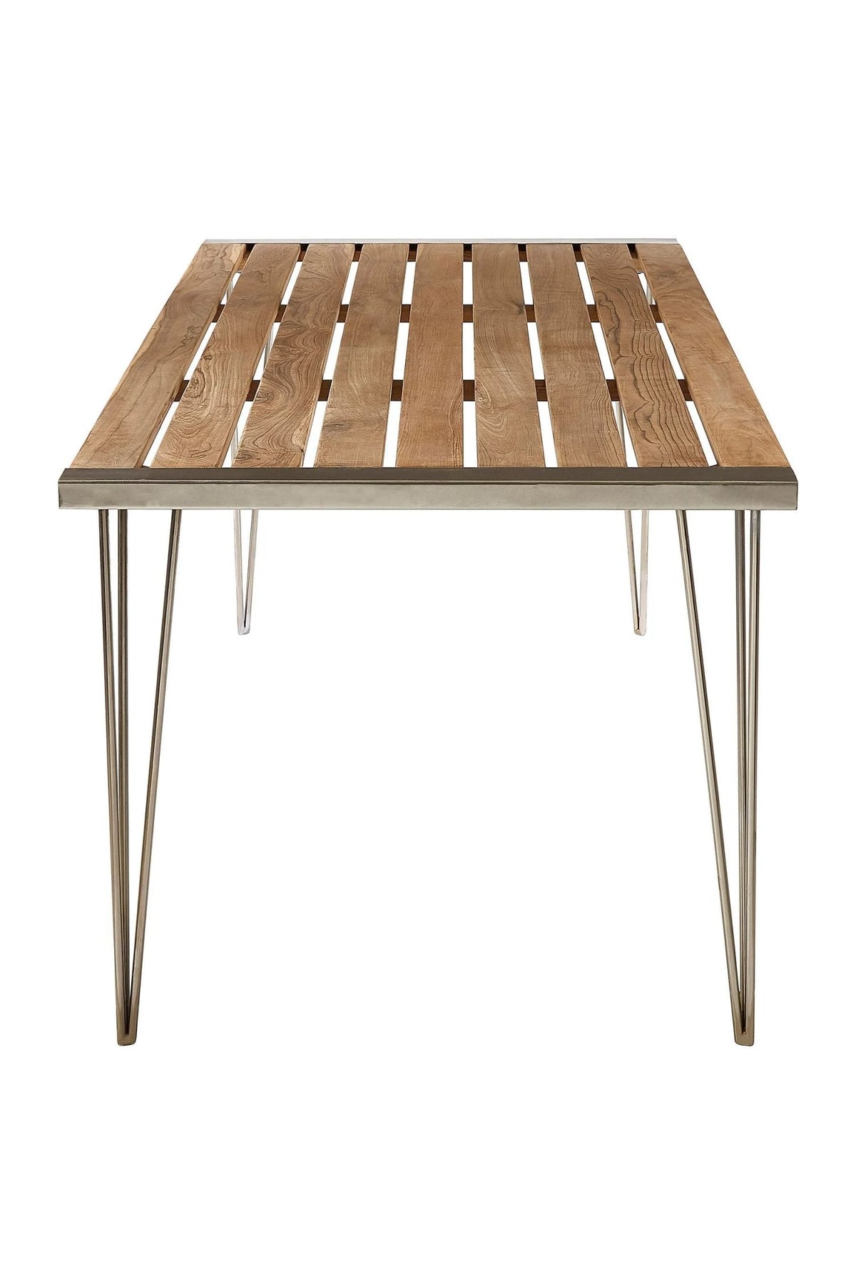 Bath Slatted Teak Wood Dining Table