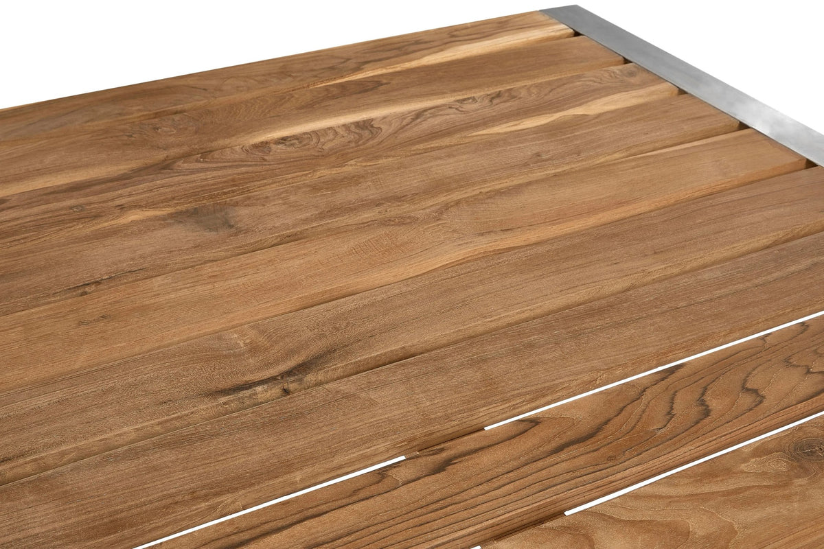 Bath Slatted Teak Wood Dining Table