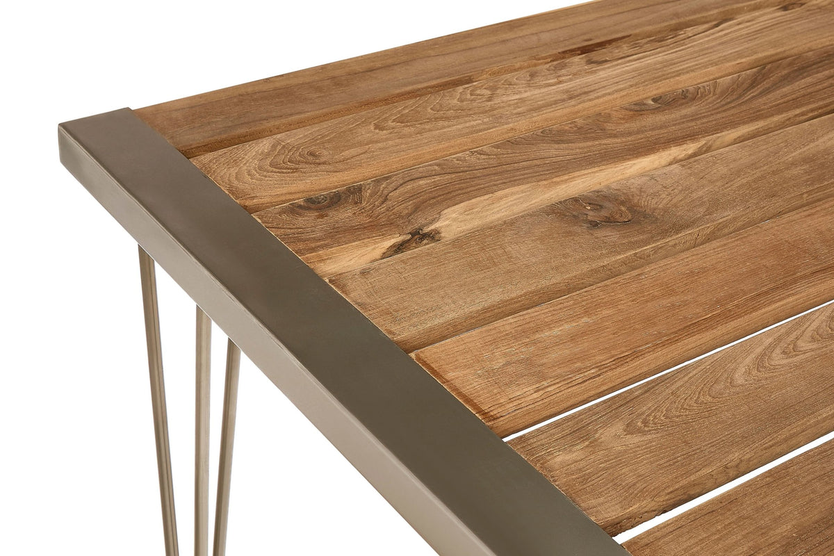 Bath Slatted Teak Wood Dining Table