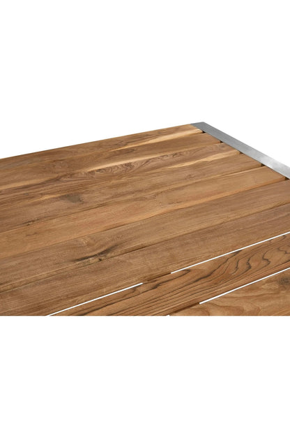 Bath Slatted Teak Wood Dining Table