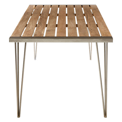 Bath Slatted Teak Wood Dining Table
