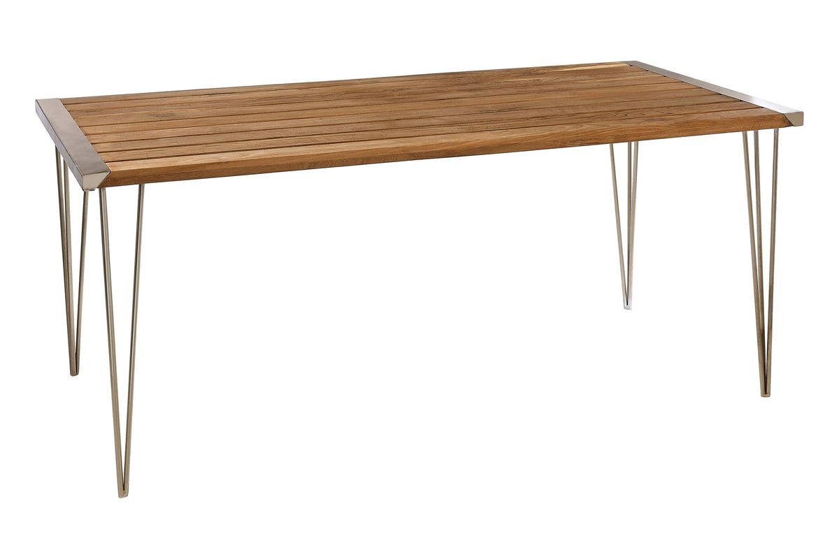 Bath Slatted Teak Wood Dining Table