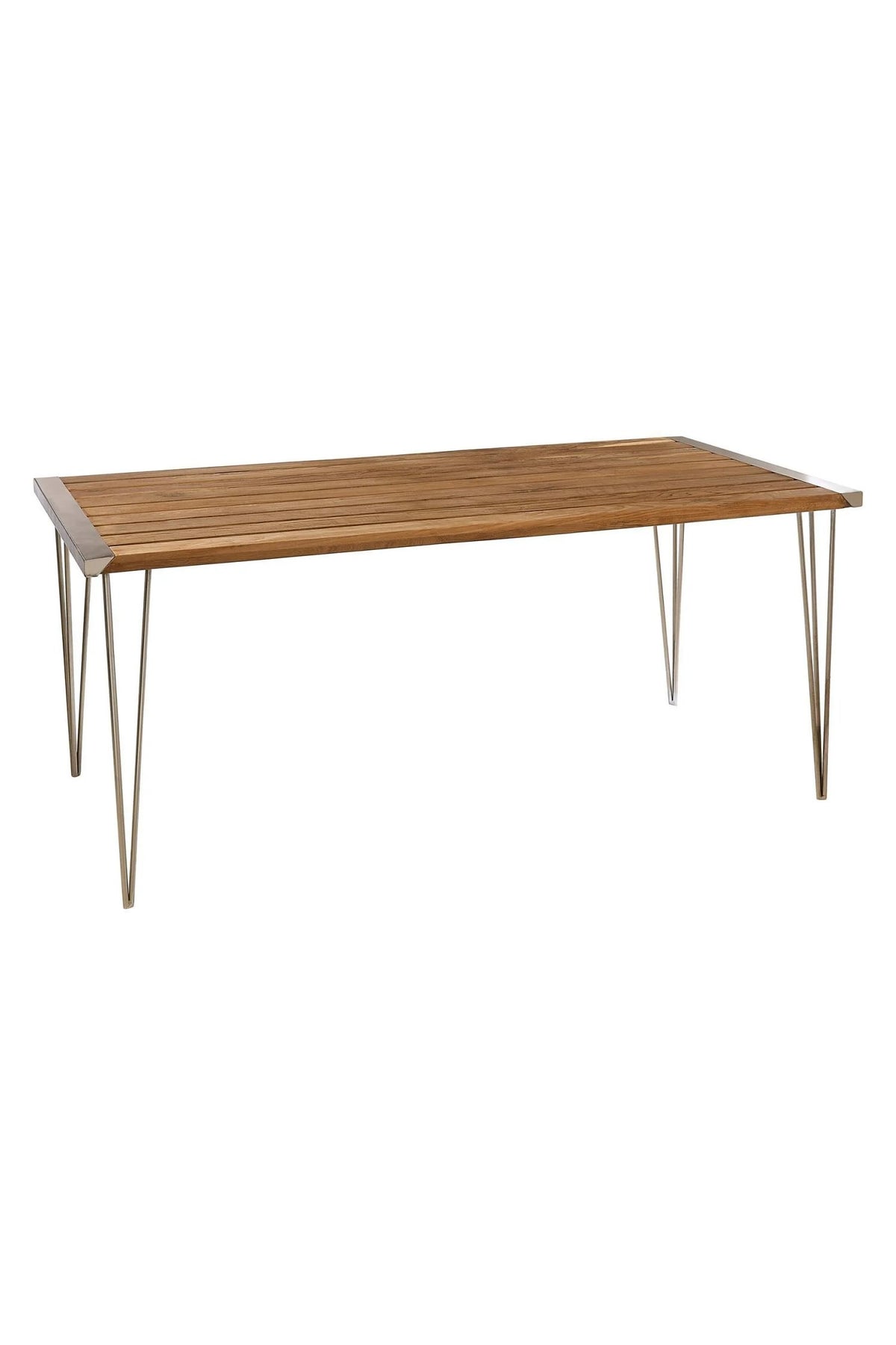 Bath Slatted Teak Wood Dining Table