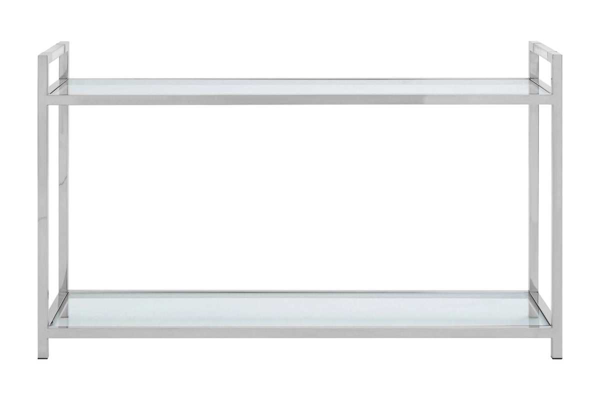 Valencia Stainless Steel Console Table with Glass Top