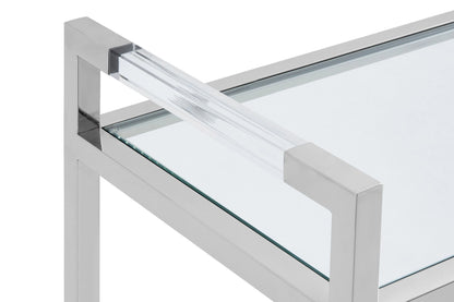 Valencia Stainless Steel Console Table with Glass Top
