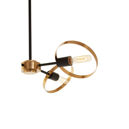 Worthing Brass Finish 4 Bulb Ring Pendant Light