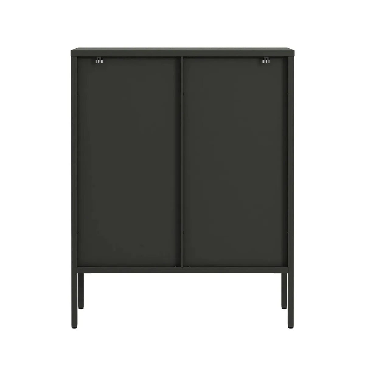 Ashford Metal and Fluted Glass Door Cabinet #colour_black