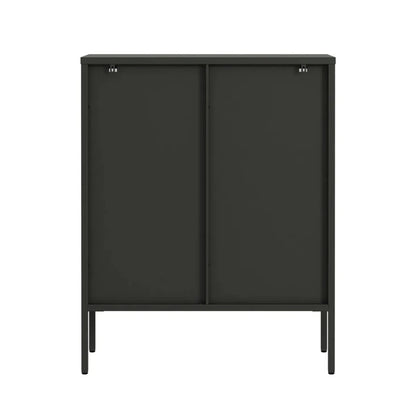 Ashford Metal and Fluted Glass Door Cabinet 
