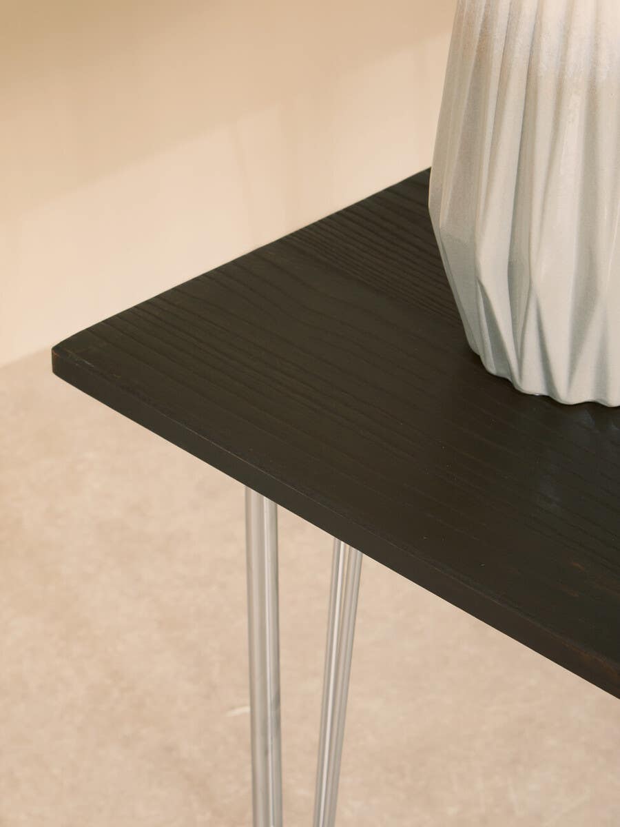 Madison Metal and Elm Wood Square Dining Table 