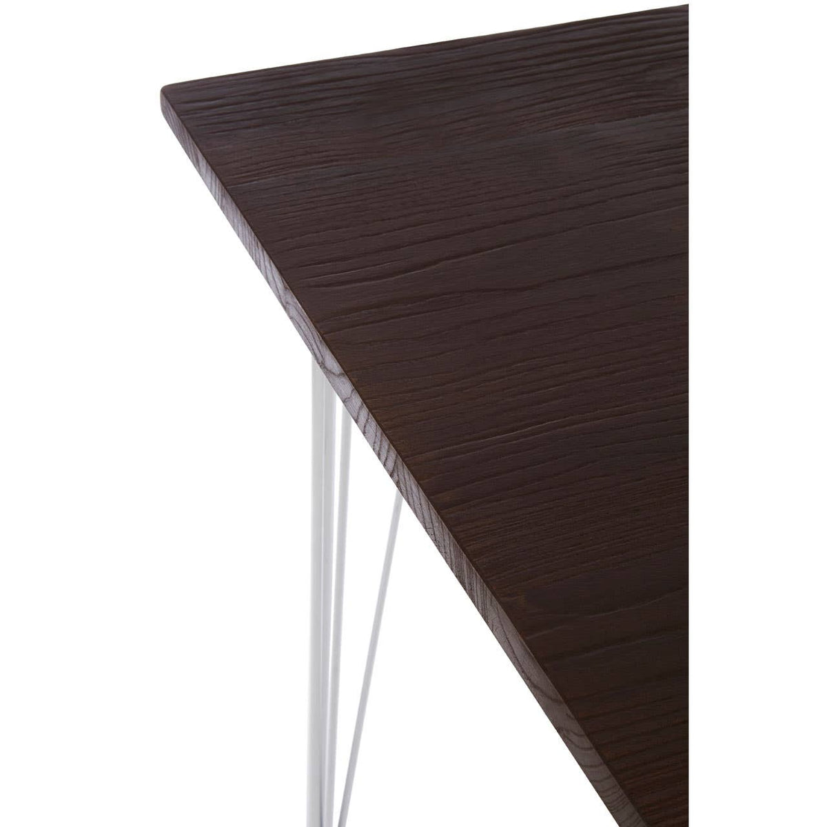 Madison Metal and Elm Wood Square Dining Table 