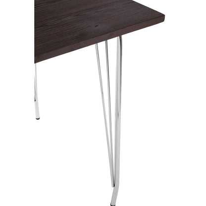 Madison Metal and Elm Wood Square Dining Table 